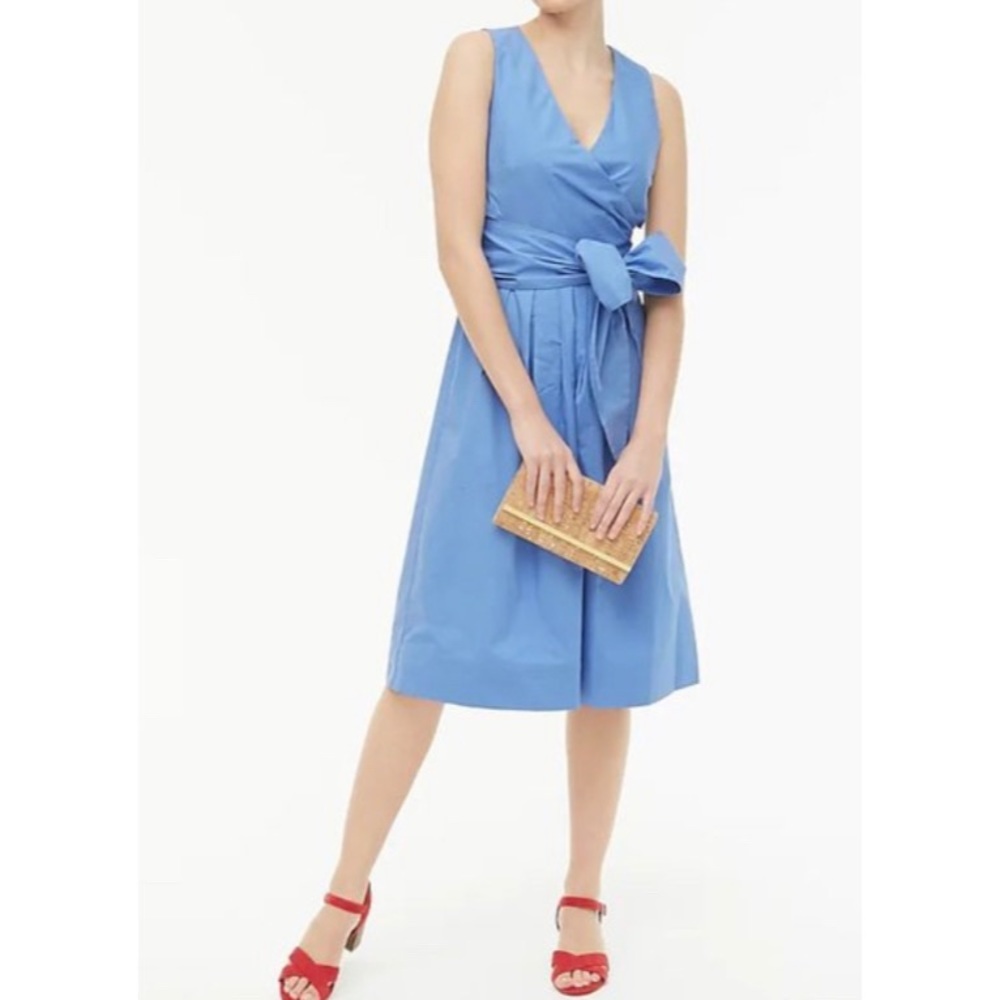J.crew wrap tie v-neck blue midi Easter dress